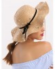 Detachable Ribbon Bowknot Sequin Straw Hat