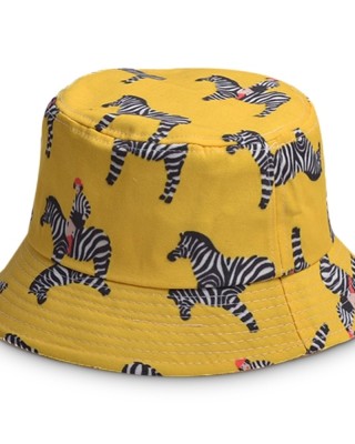Cartoon Zebra Pattern Bucket Hat