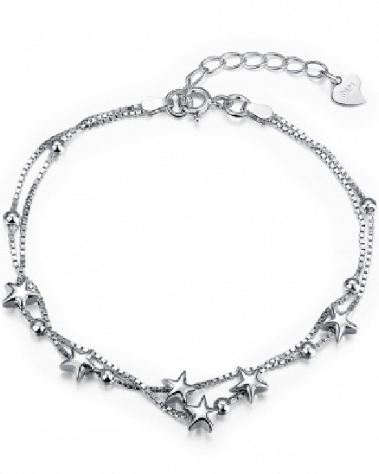 925 Pure Silver Romantic Star Bracelet