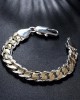 Colored Side Shrimp Clasp Bracelet - Men\'S Geometric Silver Chain Bracelet
