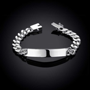 Men\'S Geometric Silver Cable Chain Bracelet