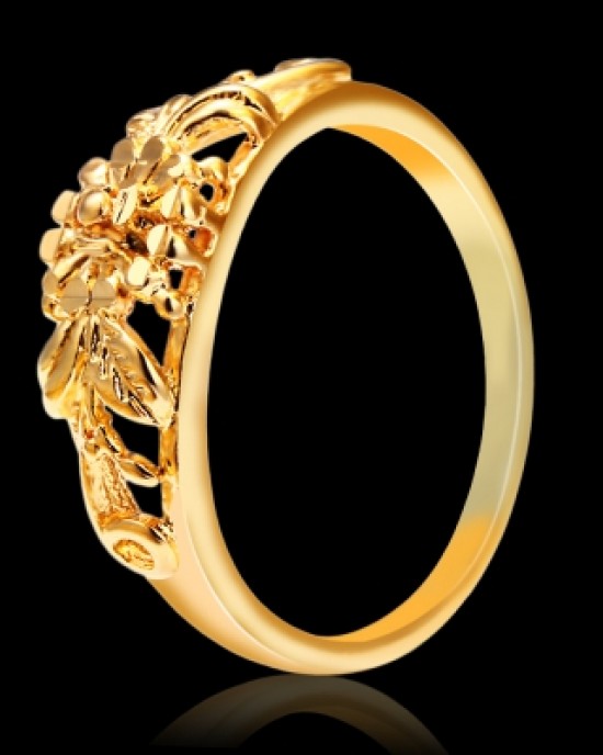 Stylish Accessory 18K Electroplate Gold Color Flower Ring for Women