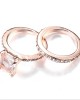 Exquisite 18K Rose Gold Floral Rings New Year Anniversary Proposal Gift Clear