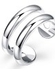 Adjustable Two Lines Silver Plated Ring Charm Jewelry Gift For Women