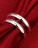 Adjustable Two Lines Silver Plated Ring Charm Jewelry Gift For Women